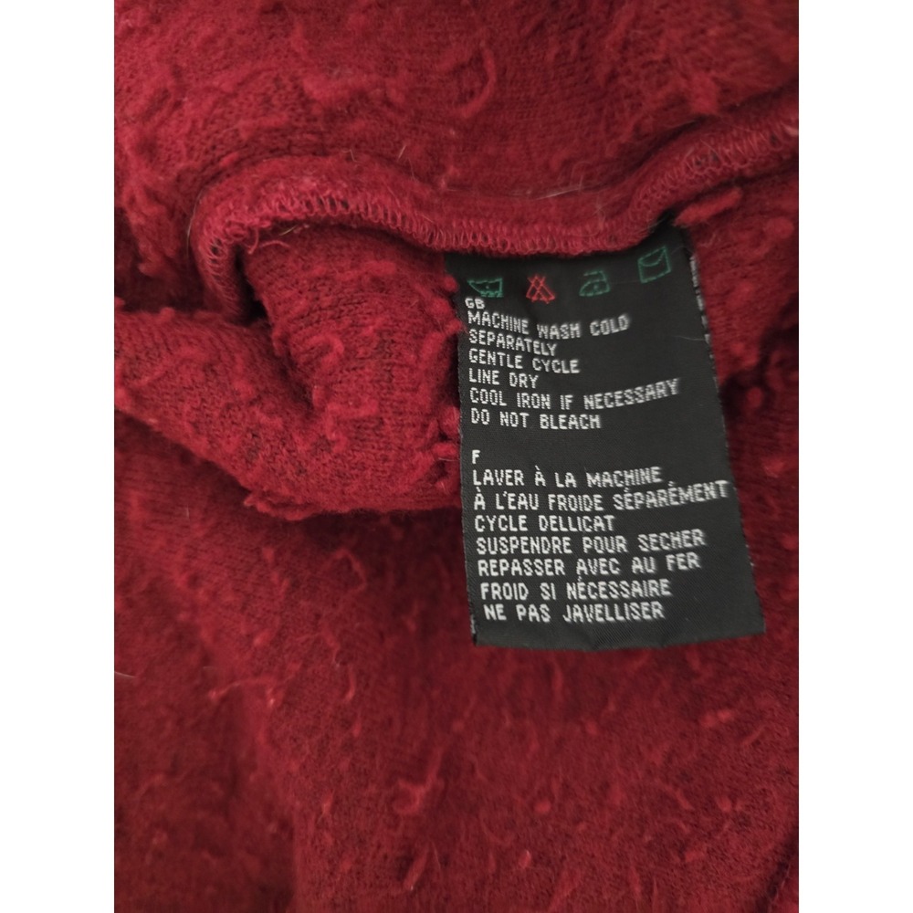 Harley Davidson Red Pullover 1/4 Zip‎ L Men's Long Sleeve Fuzzy Shaggy  Sweater - Picture 6 of 7